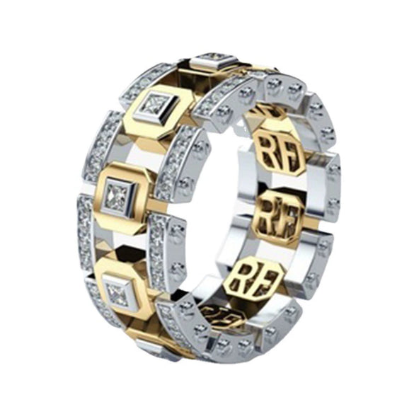 Men's Modern Rose Gold Color Geometric Metal Ring With Electroplated Finish Simple Fashion Engagement Jewelry