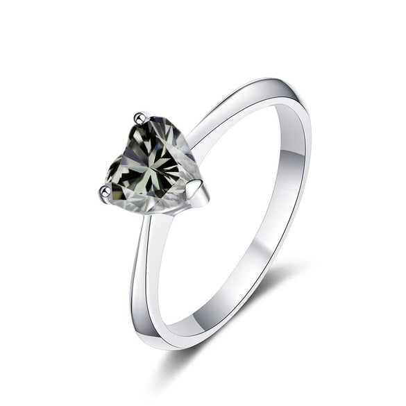 Men's Moissanite Sterling Silver Ring With Round Shape