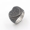 Men's Motorcycle Jewelry Stainless Steel Old Retro Boiled Black Heartshaped Ring Apply Oil