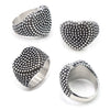 Men's Motorcycle Jewelry Stainless Steel Old Retro Boiled Black Heartshaped Ring Apply Oil