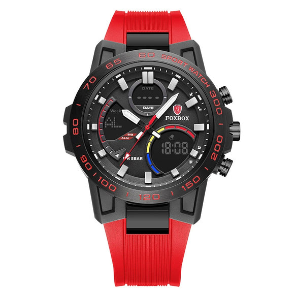 Men's Multifunction Chronograph Waterproof Electronic Watch Zinc Alloy Case Plastic Strap Round Dial Geometric Style
