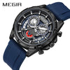 Men's Multifunction Luminous Calendar Watch Clown Style Alloy Case Silicone Strap