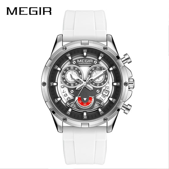 Men's Multifunction Luminous Calendar Watch Clown Style Alloy Case Silicone Strap