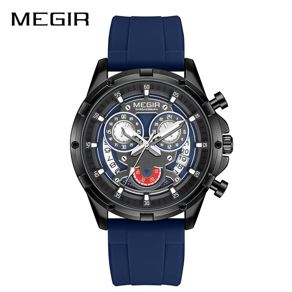Men's Multifunction Luminous Calendar Watch Clown Style Alloy Case Silicone Strap