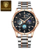 Men's Multifunction Quartz Watch Stainless Steel Strap Alloy Case Round Dial Leisure Style