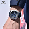 Men's Multifunction Quartz Waterproof Calendar Business Watch With Printed Logo Made Of Zinc Alloy And Mineral Reinforced Glass Mirror