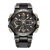 Men's Multifunction Waterproof Sports Watch With Zinc Alloy Case Silicone Strap And Mineral Strengthened Glass Mirror Geometric Style Round Dial