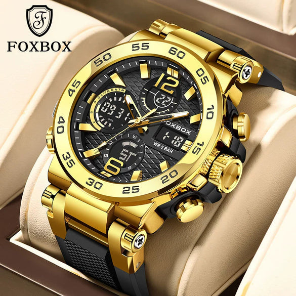 Men's Multifunction Waterproof Sports Watch With Zinc Alloy Case Silicone Strap And Mineral Strengthened Glass Mirror Geometric Style Round Dial