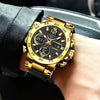 Men's Multifunction Waterproof Sports Watch With Zinc Alloy Case Silicone Strap And Mineral Strengthened Glass Mirror Geometric Style Round Dial