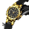 Men's Multifunction Waterproof Sports Watch With Zinc Alloy Case Silicone Strap And Mineral Strengthened Glass Mirror Geometric Style Round Dial