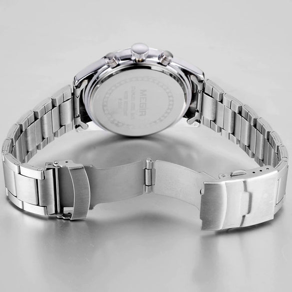 Men's Multifunctional Alloy Watch Luminous Waterproof Quartz Round Dial