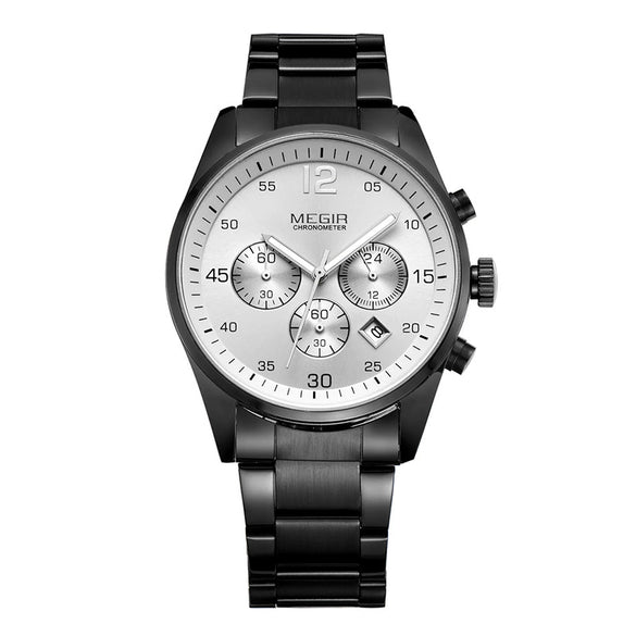 Men's Multifunctional Alloy Watch Luminous Waterproof Quartz Round Dial