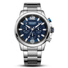 Men's Multifunctional Business Sports Quartz Watch Alloy Case Stainless Steel Belt Round Dial