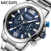 Men's Multifunctional Business Sports Quartz Watch Alloy Case Stainless Steel Belt Round Dial