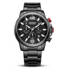 Men's Multifunctional Business Sports Quartz Watch Alloy Case Stainless Steel Belt Round Dial