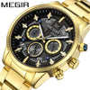 Men's Multifunctional Chronograph Sports Business Luminous Watch Alloy Case Steel Strap Round Dial