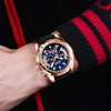 Men's Multifunctional Chronograph Waterproof Luminous Leather Sport Quartz Watch Alloy Case Stainless Steel Clasp Genuine Leather Strap Round Dial