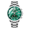 Men's Multifunctional Creative Business Watch With Round Dial Stainless Steel Band Metal Case