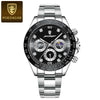Men's Multifunctional Leisure Waterproof Quartz Watch Alloy Case Stainless Steel Strap Round Dial