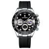 Men's Multifunctional Leisure Waterproof Quartz Watch Alloy Case Stainless Steel Strap Round Dial