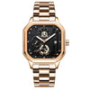 Men's Multifunctional Luminous Waterproof Sport Watch With Alloy Case Stainless Steel Strap And Square Dial