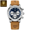 Men's Multifunctional Quartz Watch Belt With Alloy Case Genuine Leather Strap Stainless Steel Buckle And Round Dial