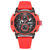 Men's Multifunctional Waterproof Luminous Alloy Case And Silicone Strap Sports Quartz Watch With Round Dial