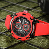 Men's Multifunctional Waterproof Luminous Alloy Case And Silicone Strap Sports Quartz Watch With Round Dial