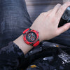 Men's Multifunctional Waterproof Luminous Alloy Case And Silicone Strap Sports Quartz Watch With Round Dial