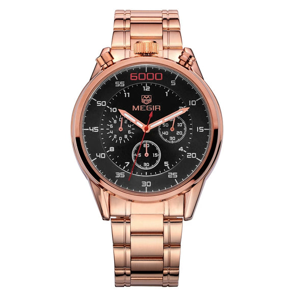 Men's Multifunctional Waterproof Luminous Watch Alloy Case Leather Canvas Strap Round Dial