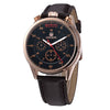 Men's Multifunctional Waterproof Luminous Watch Alloy Case Leather Canvas Strap Round Dial