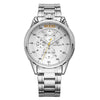 Men's Multifunctional Waterproof Luminous Watch Alloy Case Leather Canvas Strap Round Dial