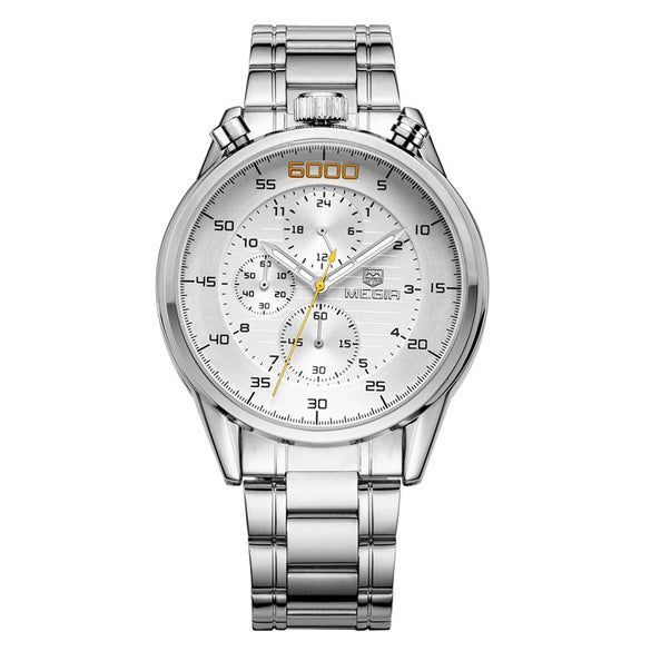 Men's Multifunctional Waterproof Luminous Watch Alloy Case Leather Canvas Strap Round Dial