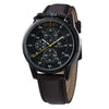 Men's Multifunctional Waterproof Luminous Watch Alloy Case Leather Canvas Strap Round Dial