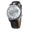 Men's Multifunctional Waterproof Luminous Watch Alloy Case Leather Canvas Strap Round Dial