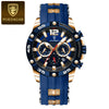 Men's Multifunctional Waterproof Silicone Quartz Watch With Alloy Case Mineral Strengthened Mirror And Round Dial