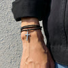 Men's Multilayer Woven Cord Cross Geometric Bracelet Jewelry