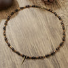 Men's Multilayered Leather Necklace With Black Agate Beads Alloy Pendant Geometric Style Handmade