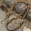 Men's Multilayered Leather Necklace With Black Agate Beads Alloy Pendant Geometric Style Handmade