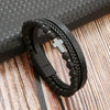 Men's Natural Stone Stainless Steel Geometric Handmade Magnetic Bracelet