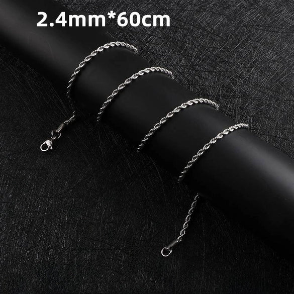 Men's Necklace Stainless Steel Chain Box Chain Titanium Steel Jewelry Pendant Sweater Chain Accessories Keel Personality Chain