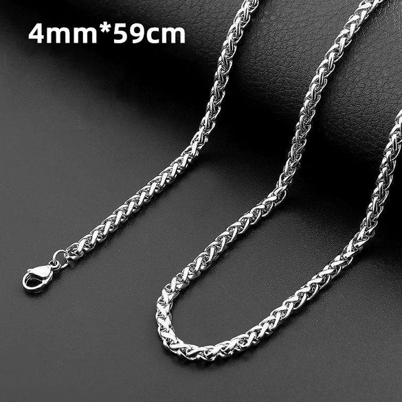 Men's Necklace Stainless Steel Chain Box Chain Titanium Steel Jewelry Pendant Sweater Chain Accessories Keel Personality Chain