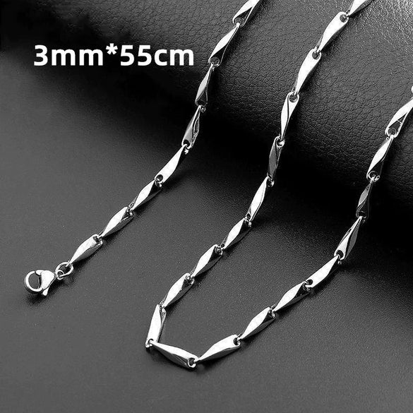 Men's Necklace Stainless Steel Chain Box Chain Titanium Steel Jewelry Pendant Sweater Chain Accessories Keel Personality Chain