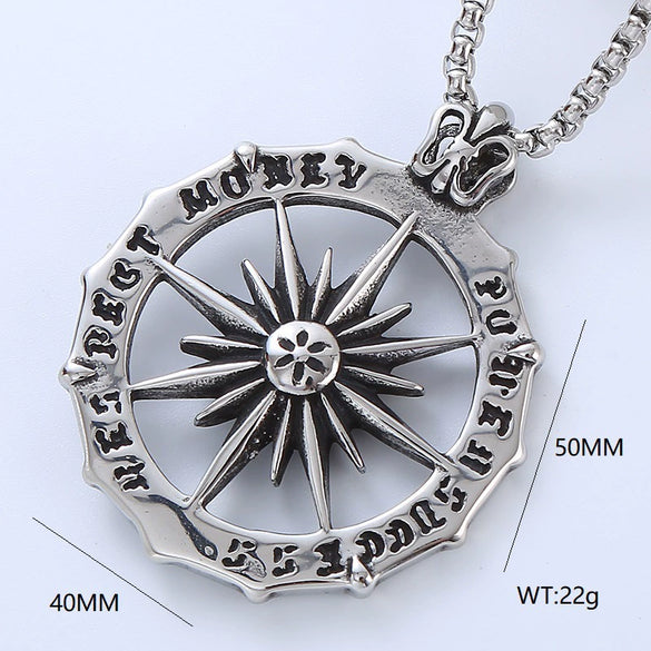 Men's Necklace Titanium Steel Geometric Lion Head Retro Punk Style Polished