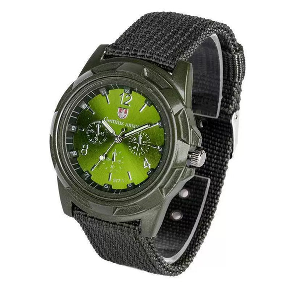 Men's Nylon Woven Strap Quartz Watch Round Alloy Case Stainless Steel Buckle Pointer Display Luminous Sports Leisure Watch