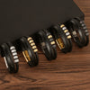 Men's Original Design Stainless Steel Handwoven Bracelet With Leather Magnetic Buckle