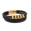 Men's Original Design Stainless Steel Handwoven Bracelet With Leather Magnetic Buckle