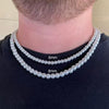 Men's Pearl O Chain Necklace With Geometric Style Handmade Alloy Pendant