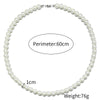 Men's Pearl O Chain Necklace With Geometric Style Handmade Alloy Pendant