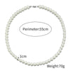 Men's Pearl O Chain Necklace With Geometric Style Handmade Alloy Pendant